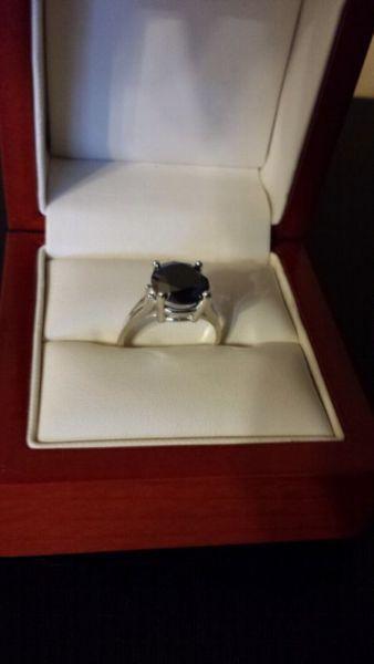 NEW PRICE-3.59 K BLACK DIAMOND SOLITAIRE-Reduced by $300