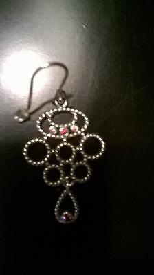 Pandora Chandelier Earring w/ Pink Rhodolite