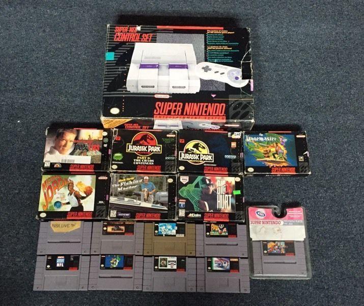 Boxed Super Nintendo & Games