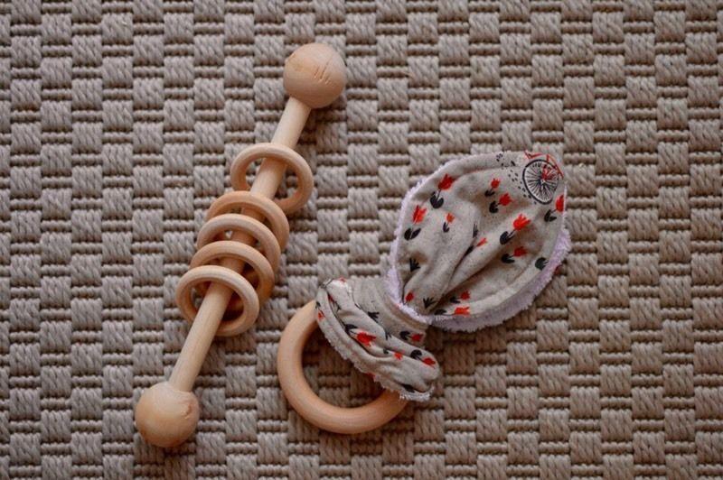 Wooden Teether and Rattle