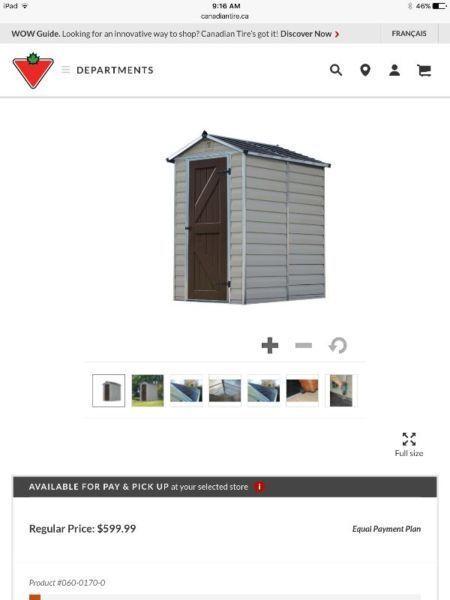 Palram Polycarbonate Shed, 4 x 6-ft