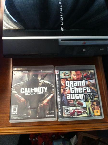 Playstation 3 with 2 games and controller