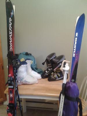 Down Hill Boots, Skis, Binding and Poles