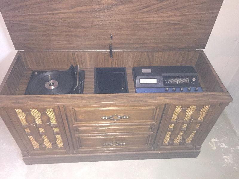 Old 8 Track player and record player