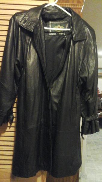 leather pant coat