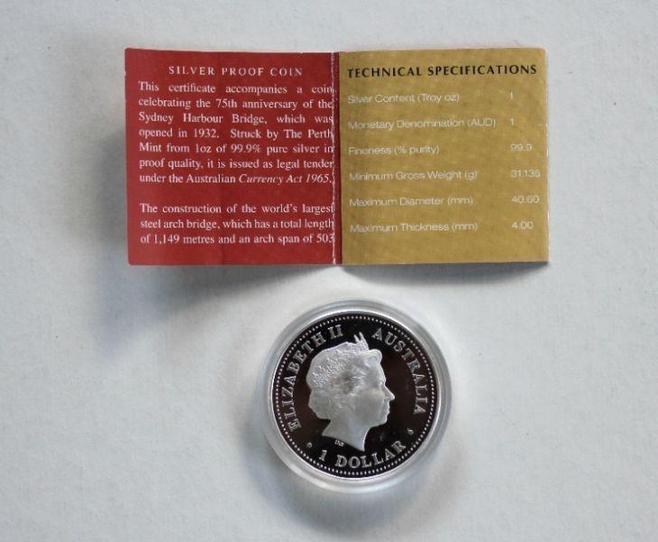 2007 Australian $1 Silver Sydney Harbour Bridge Coin