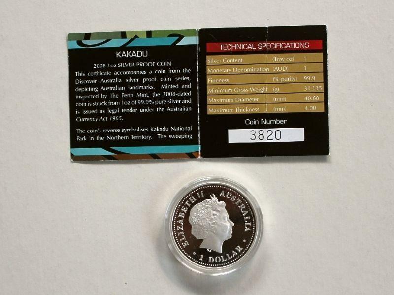 2008 Australian $1 Silver Discover Australia Coin