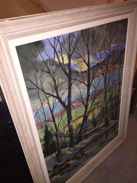 Big wood framed painting