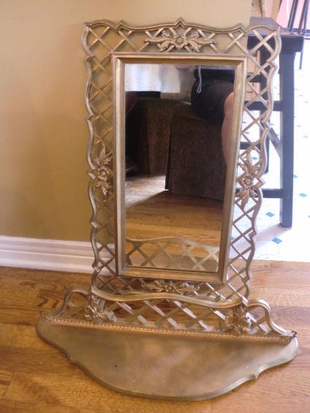 Durwood John Walter & Sons - Vintage Accent gold mirror and shel