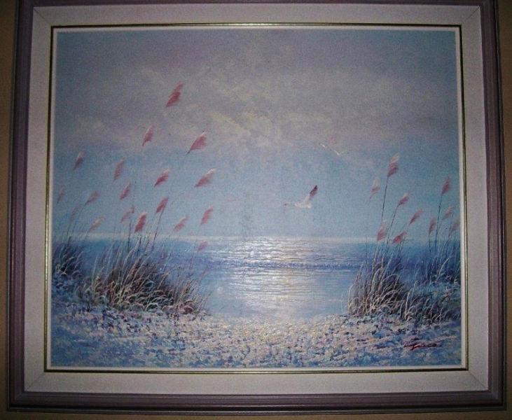 REDUCED !!!Canvas Painting of a Seaside