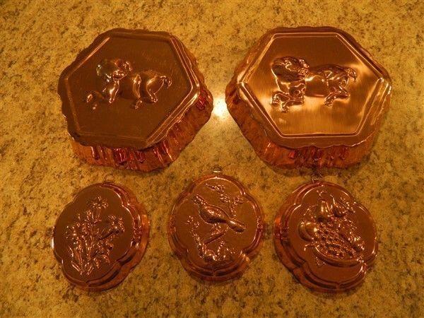 4 Copper Wall hangings 2 large 2 smaller