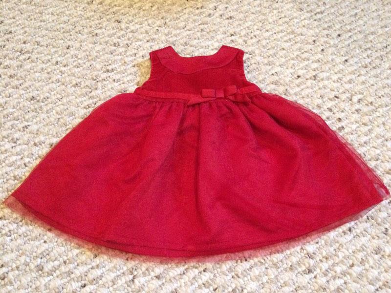 Red Christmas Dress (Size 3 Months)