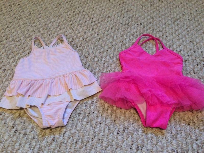 2 Baby Girl Swimsuits (Size 6-12 Months)