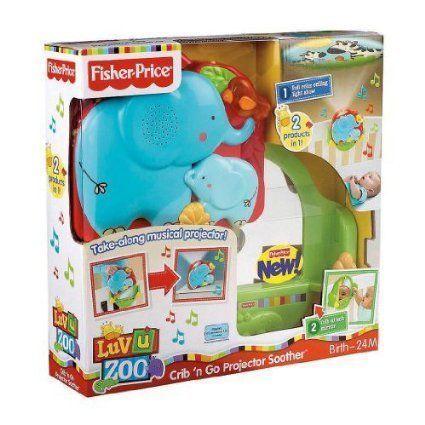 Fisher Price Luv U Zoo Crib Go Projector and Soother