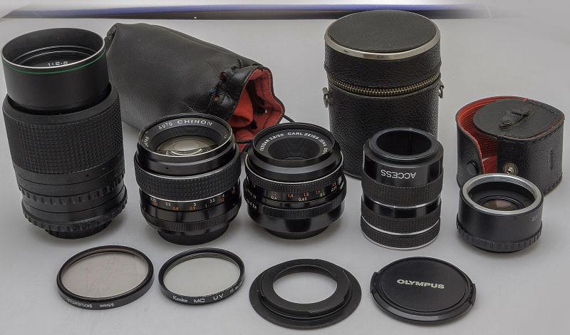 A collection of beautiful M42 Prime Lenses with Canon adapter