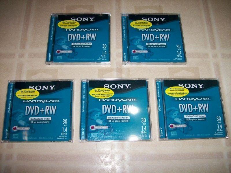 Sony Handycam mini DVD+RW discs (brand new)