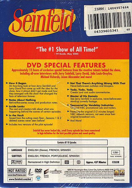 SEINFELD SEASONS 1 & 2 DVD REMASTERED BOXED SET SEALED