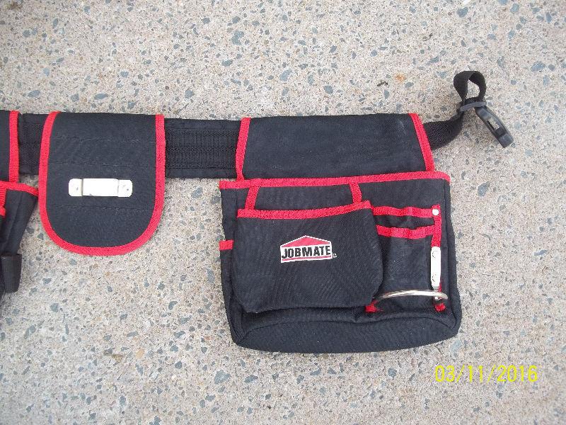 Jobmate Tool Belt with Tape Holder and Two Utility Pouches