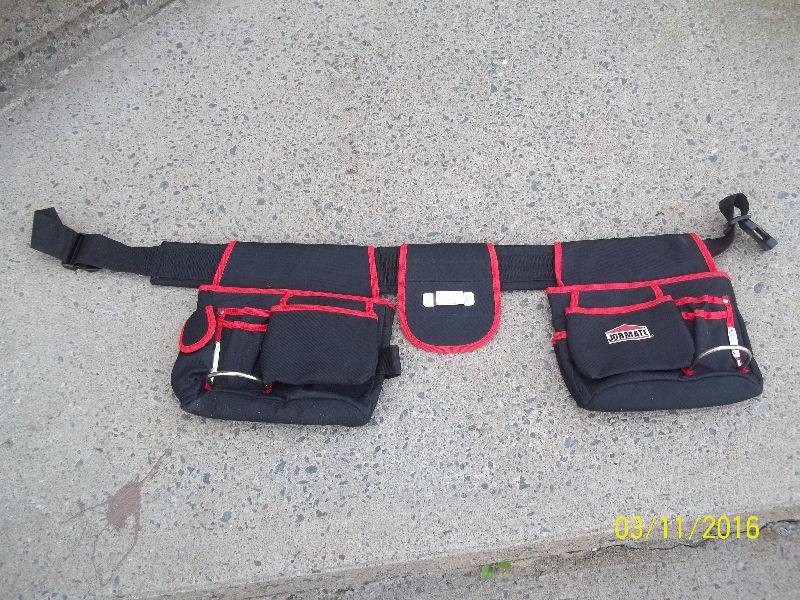 Jobmate Tool Belt with Tape Holder and Two Utility Pouches