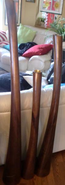 PIER 1 Solid Wood floor Candle holders,62 inches, 50 inches and