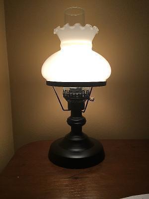 BLACK table lamp - WHITE Glass Shade