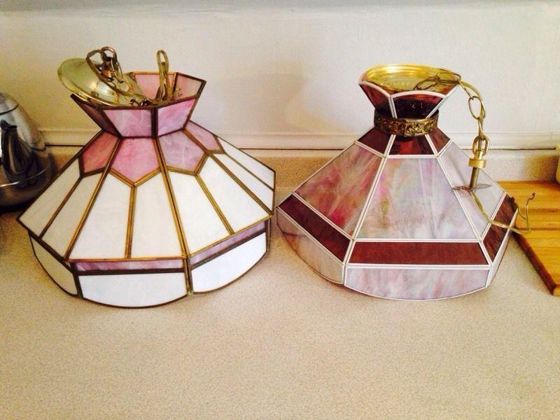 Vintage Stained Glass Chandeliers, $30 each