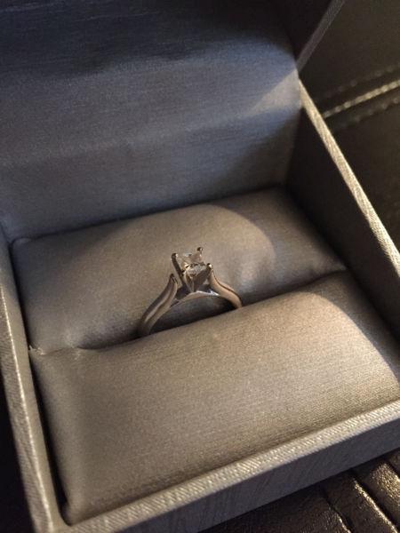 0.35 ct. Princess Cut Diamond Engagement Ring (14K White Gold)