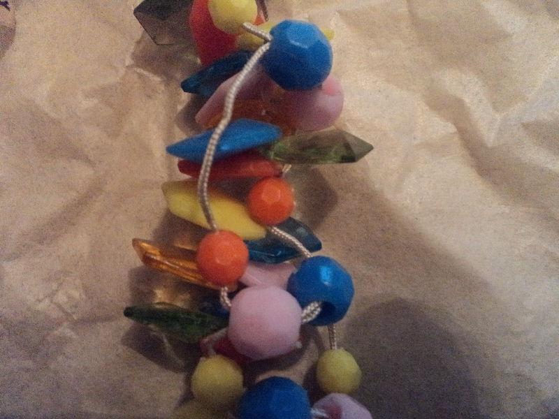 Beautiful Vintage Clustered Plastic Necklace from Hong Kong