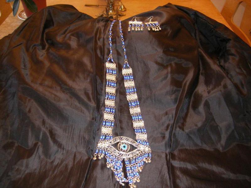 Belly Dance Evil Eye Necklace & Earrings Set - Egyptian