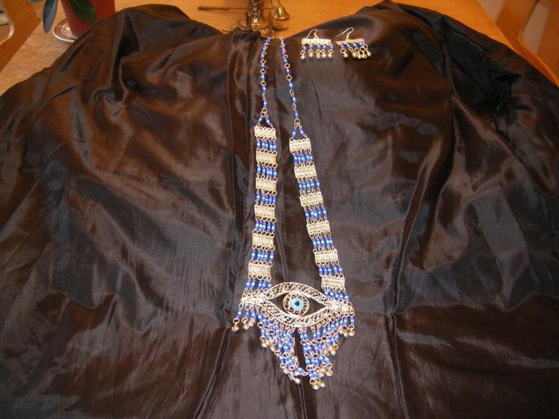 Belly Dance Evil Eye Necklace & Earrings Set - Egyptian
