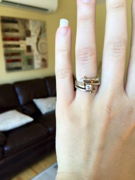 Canadian Diamond engagement ring and wedding band set