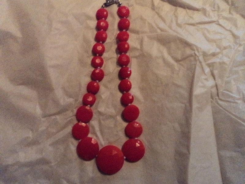 Vintage Red (Flat) Crystal Necklace