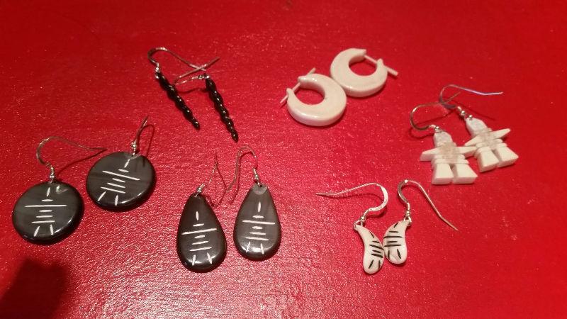 Inuit carved earrings