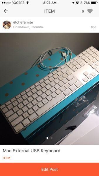 Apple Mac external keyboard USB (authentic)