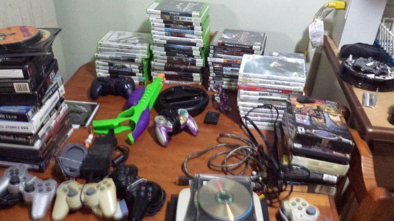 Large collection of video games