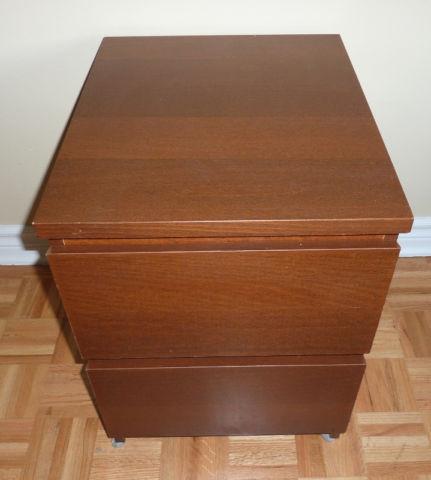 ***IKEA Malm Nightstand/Two-Drawer Chest with Glass Top***