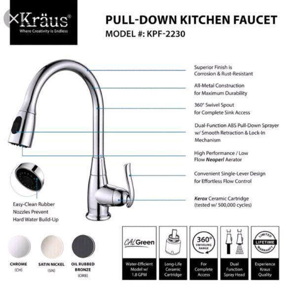 Kraus Pull Down Kitchen Faucet - NEW!
