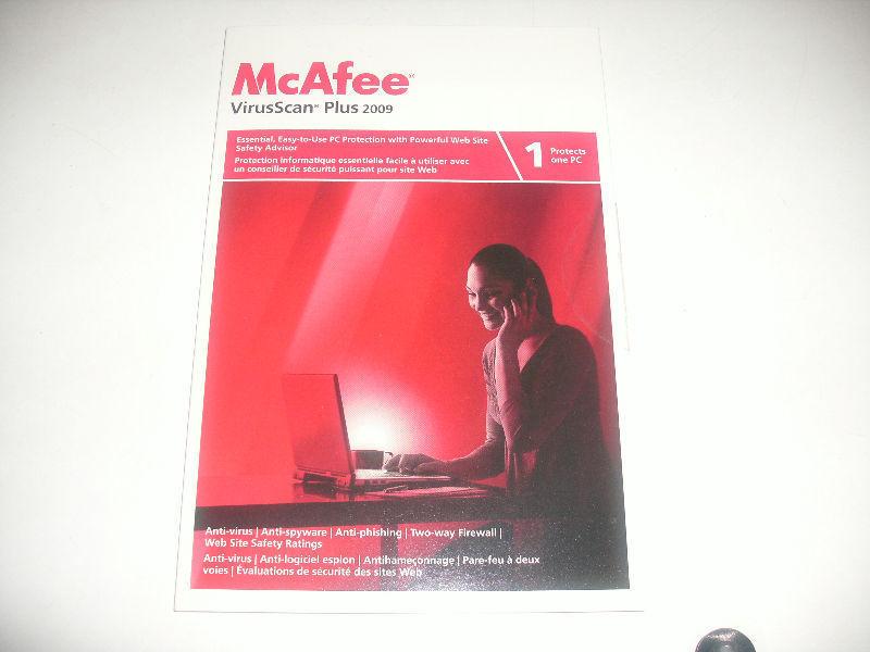 A Brand New, Unused McAfee 2009 VirusScan Plus Software Package