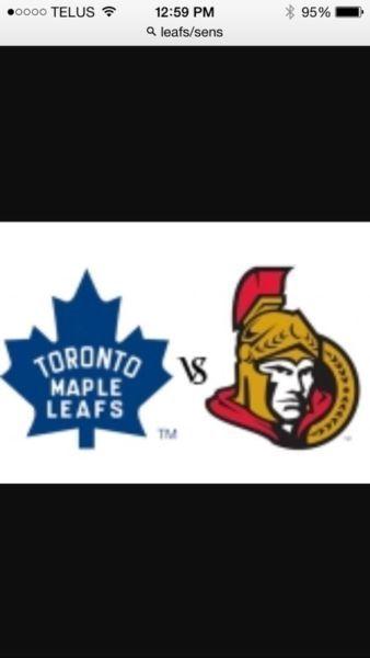 Leafs/Sens tickets Sept 26 !!!!