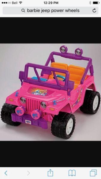 Hot Wheels Jeep Wrangler Barbie electric car