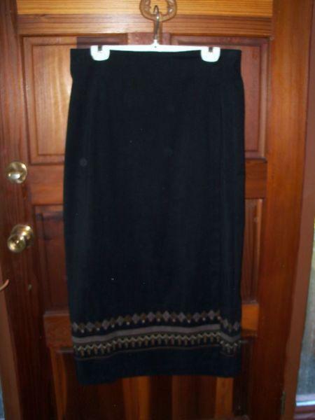 Black Floor-Length Formal Wrap Skirt: Cottage Cove, new, $20.00