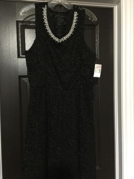 NWT black lace and pearl dress