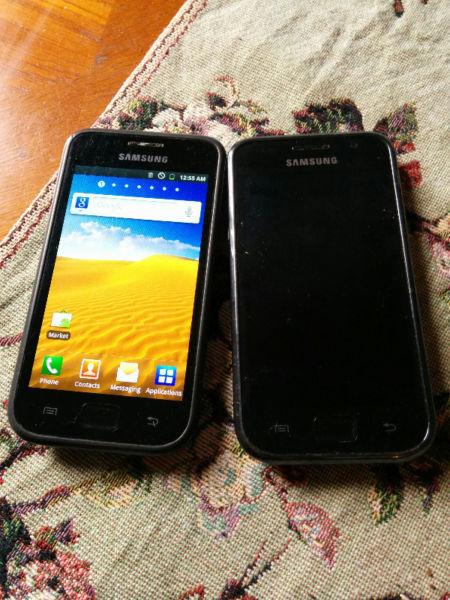 2 Samsung Galaxy s1 cell phones