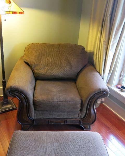 Great Deal Reduced. Very comfortable ASHLEY chair and ottoman!