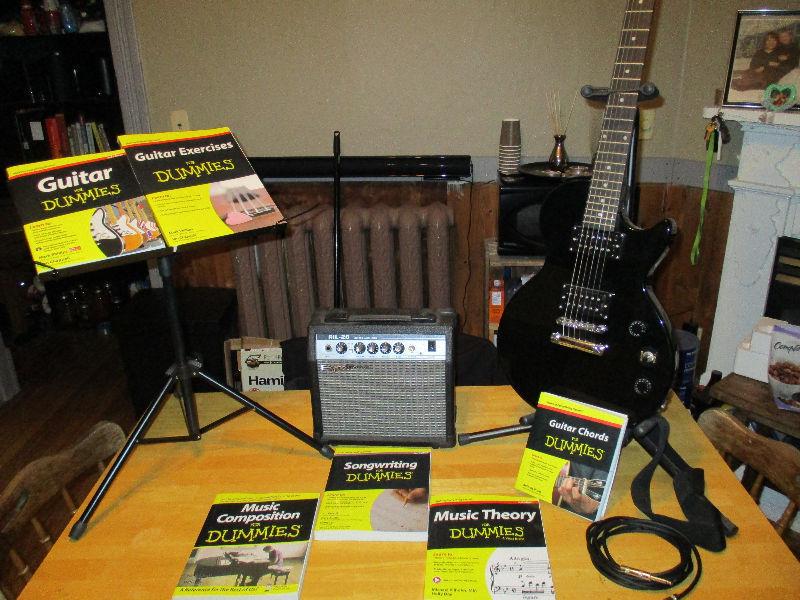 Guitar, Amp, and Book Bundle