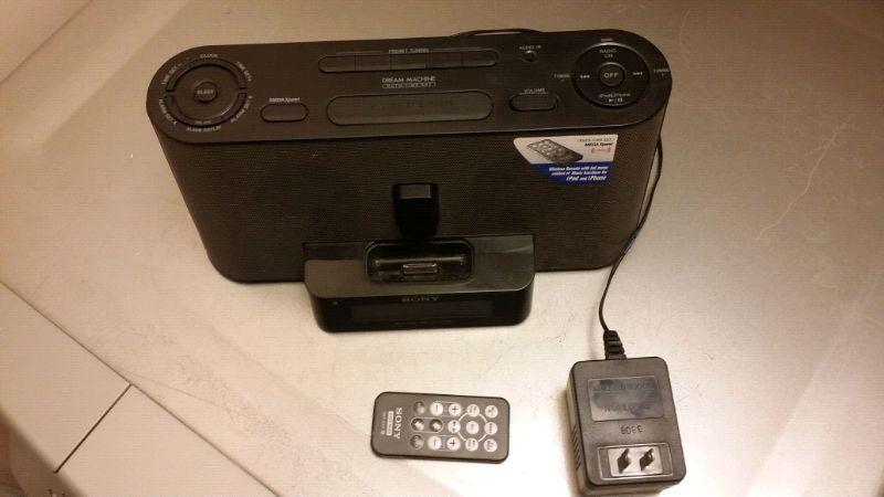 Sony AM/FM , Radio, Clock , Dock station for iPod and iPhone