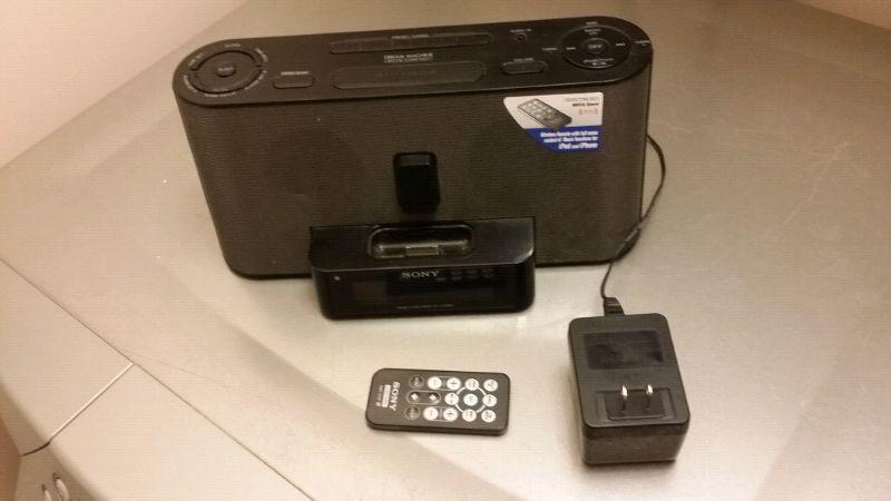Sony AM/FM , Radio, Clock , Dock station for iPod and iPhone
