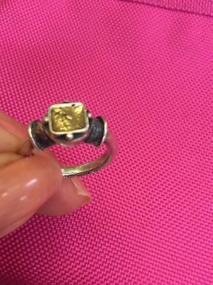 Ring silver &14K gold