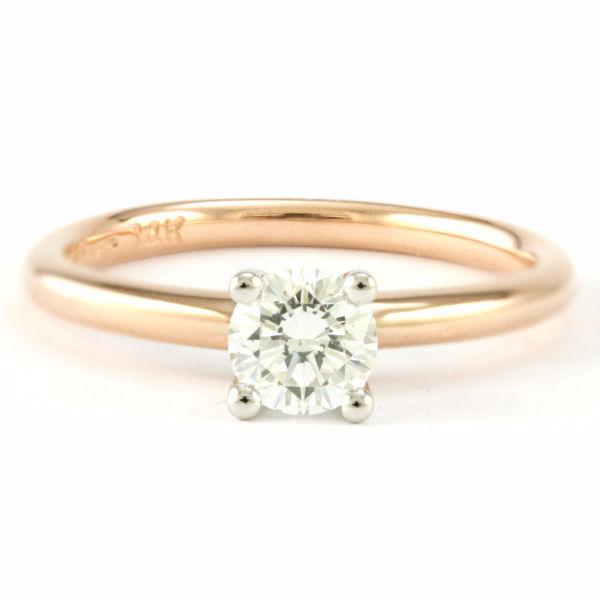 14k Rose/White Gold Solitare Diamond Engagement Ring(new)#3624