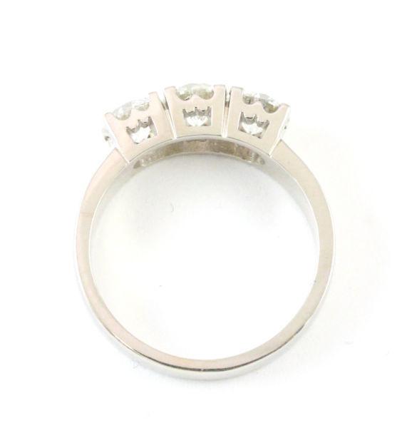 18k White Gold engagement ring (3 diamonds, 1.57ct tdw)#3211